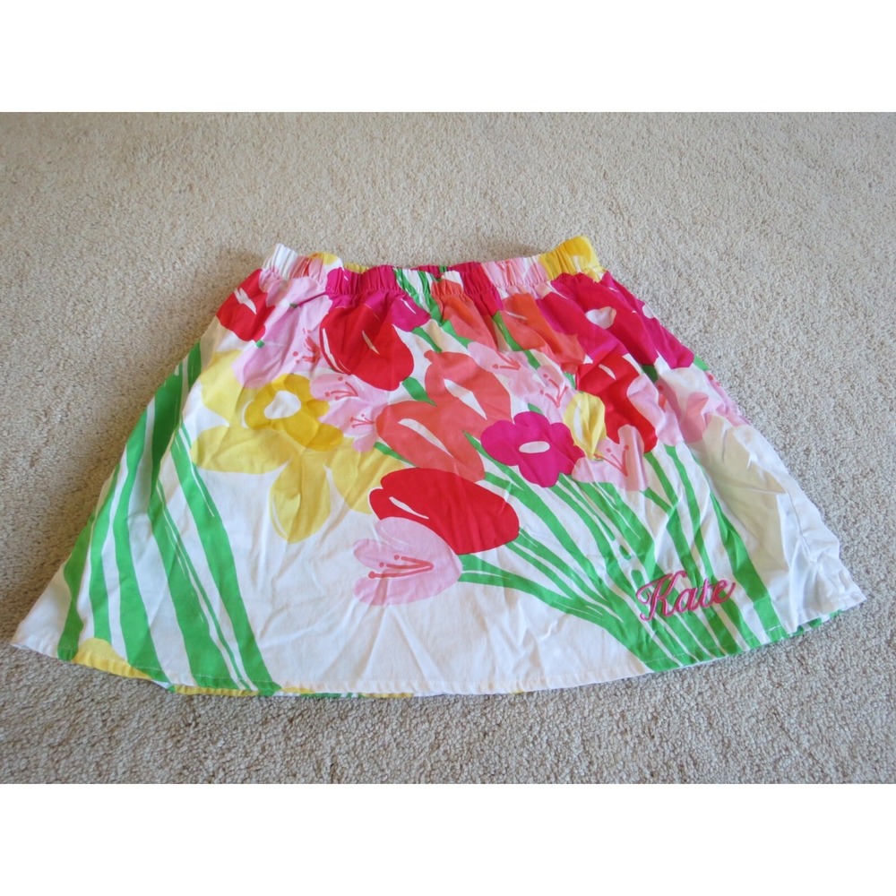 Lilly Pulitzer Lavish Lilly Floral Skirt Size Large Kate Monogram Mini Skirt